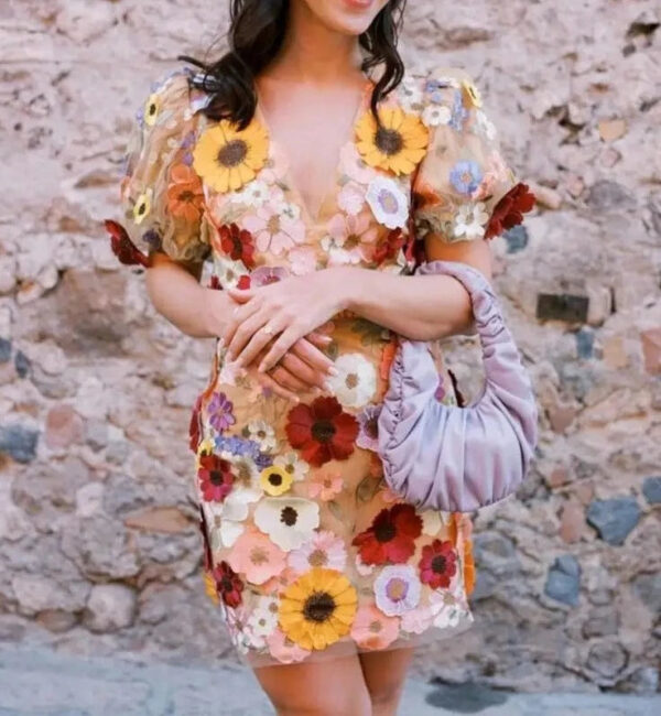 EnchantBloom Elegance Boho Mini Dress – Spirit & Rebel