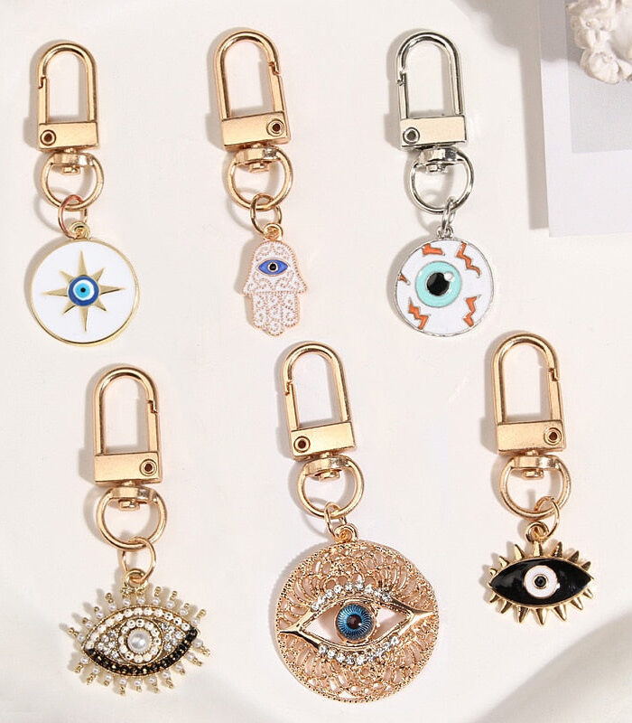 Eye Of Horus Keychain Blue Eye Key Ring Hamsa Hand