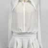 Spirit and Rebel Chiffon Boho Mini Shirt Dress
