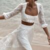Lunar Love Two Piece Bohemian Open Back Boho Wedding Dress