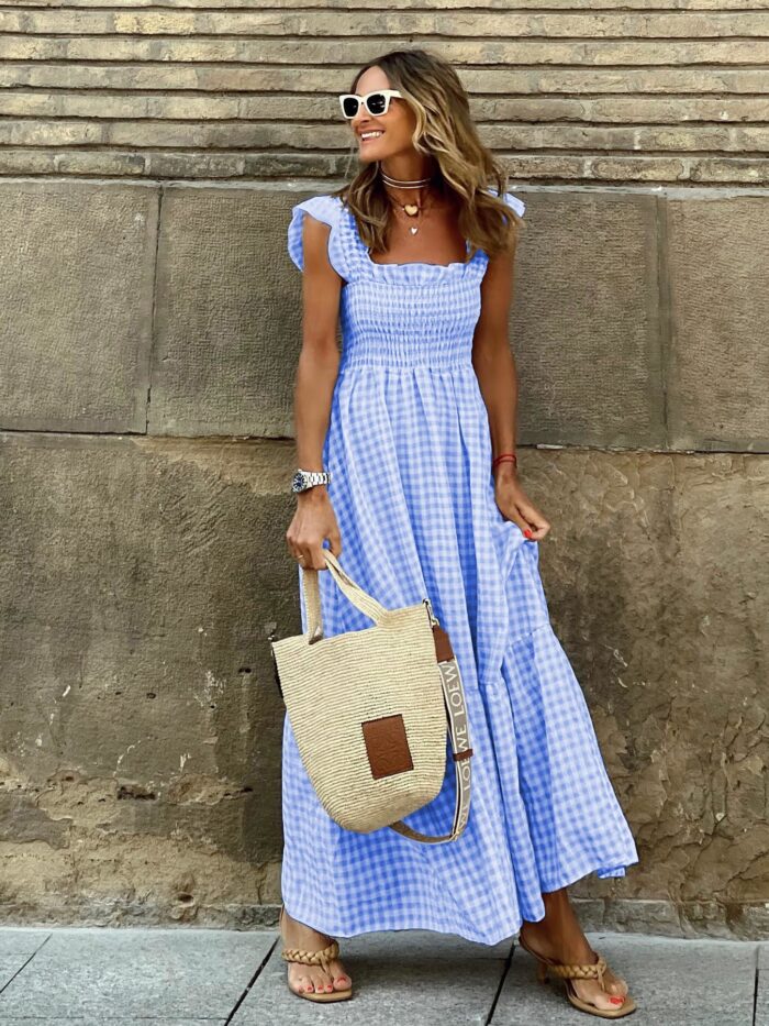 Coastal Plaid Boho Maxi Dress – Spirit & Rebel