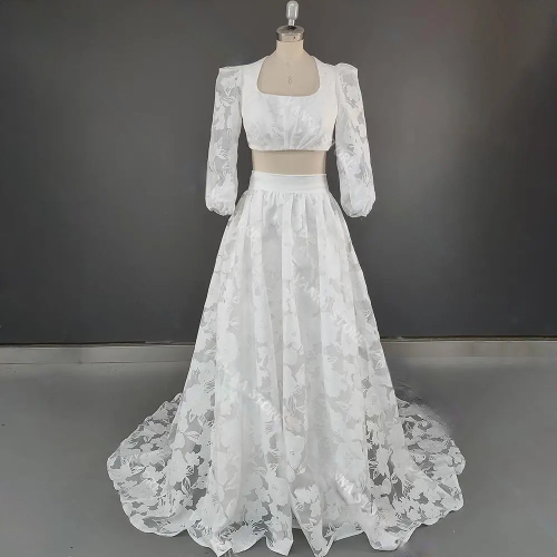 Lunar Love Two Piece Bohemian Open Back Boho Wedding Dress