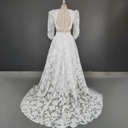 Lunar Love Two Piece Bohemian Open Back Boho Wedding Dress