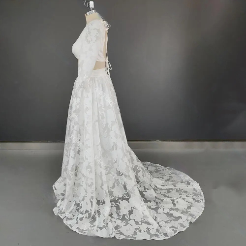 Lunar Love Two Piece Bohemian Open Back Boho Wedding Dress